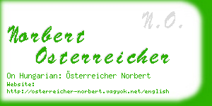 norbert osterreicher business card